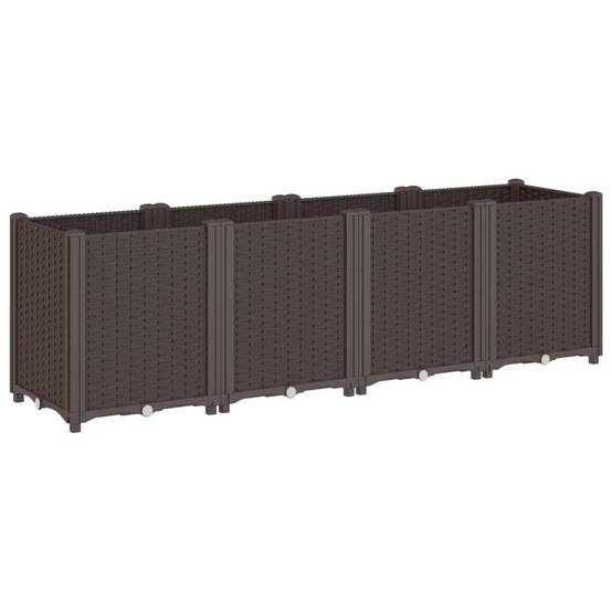 Jardinière polypropylène marron 160 x 40 x 53 cm - PANGIVO - Image 2