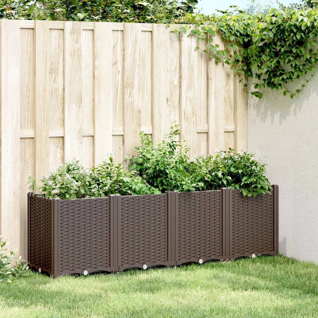Jardinière polypropylène marron 160 x 40 x 53 cm - PANGIVO - Image 1