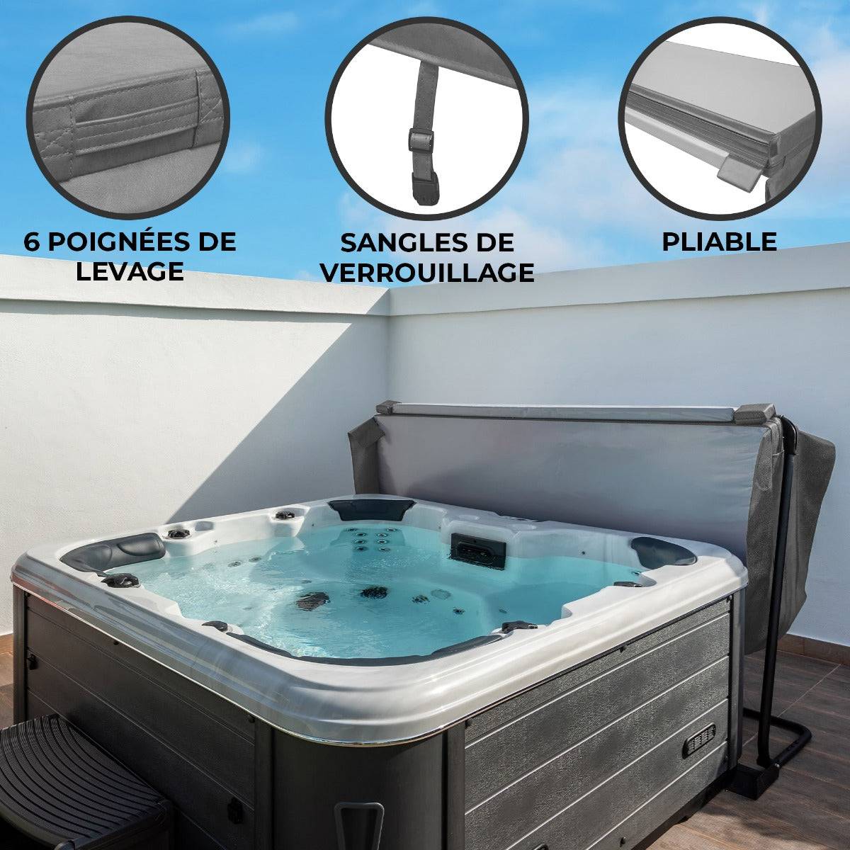Monster Racking - Couverture de Jacuzzi 2.2m - Gris - Imagen 2