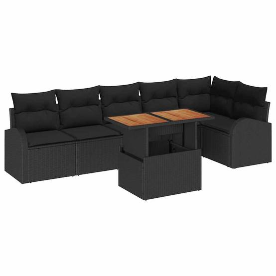 ComfortXL - Salon de Jardin 6 Places Modulable en Résine Tressée avec Rangement Pratique Noir – ComfortXL Outdoor Living - Image 2