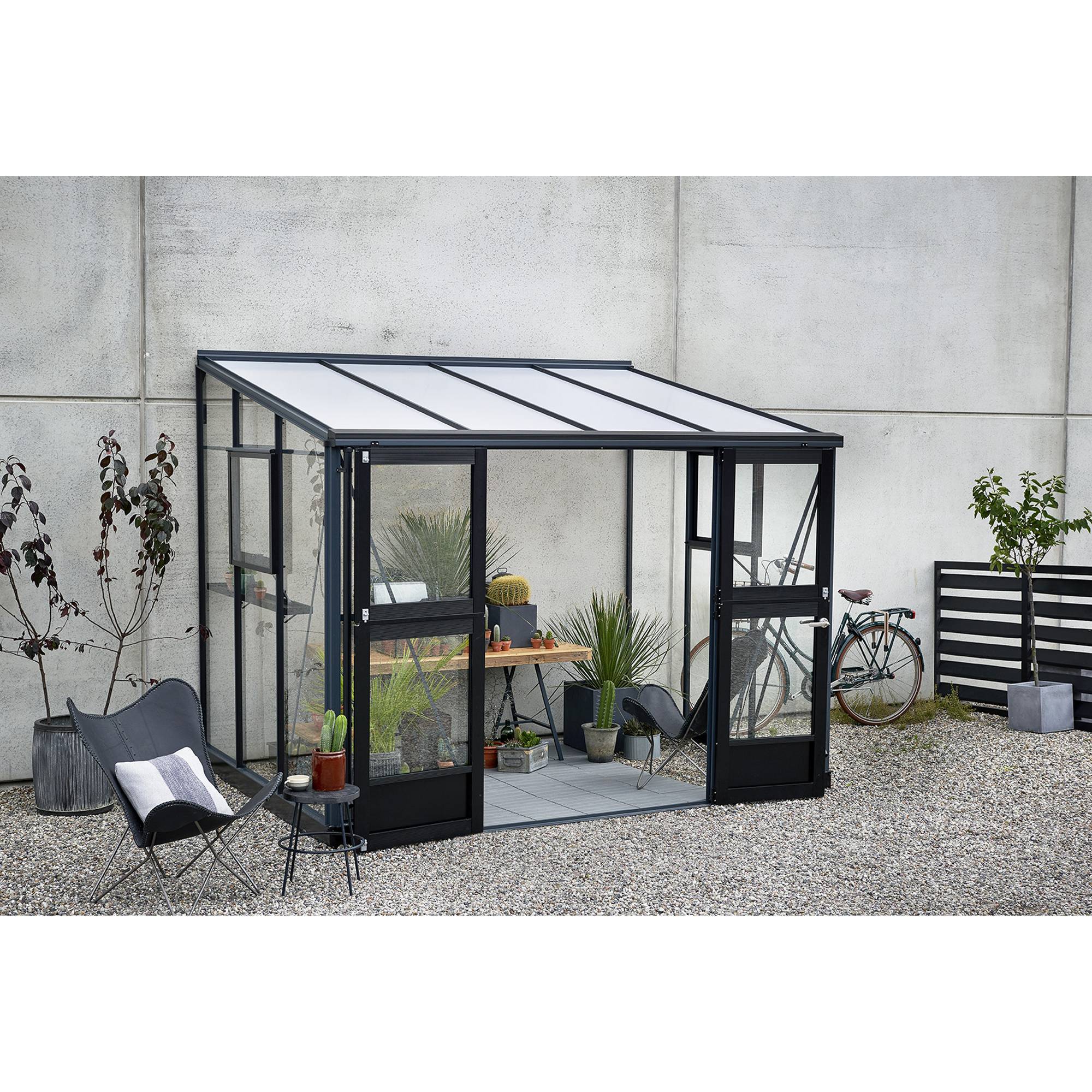 Juliana - Serre en verre trempé 6,6 m² Veranda, anthracite - Juliana - Image 2