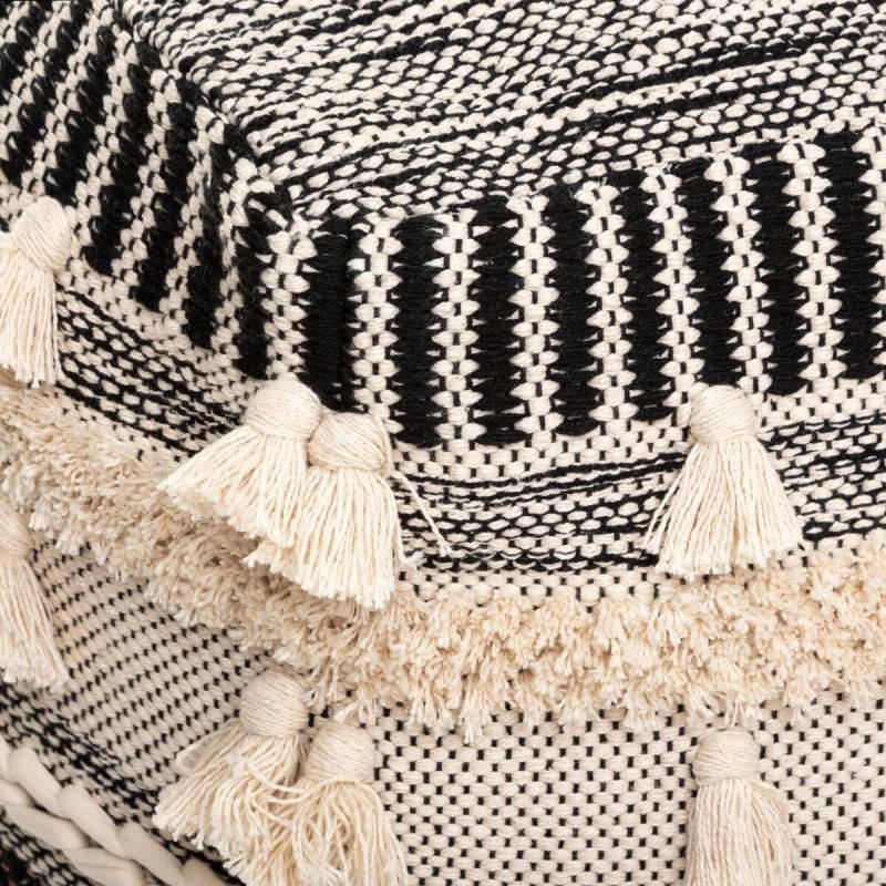 Pouf Lurex noir 45x45 cm Atmosphera - Imagen 3
