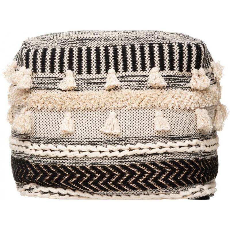 Pouf Lurex noir 45x45 cm Atmosphera - Imagen 2
