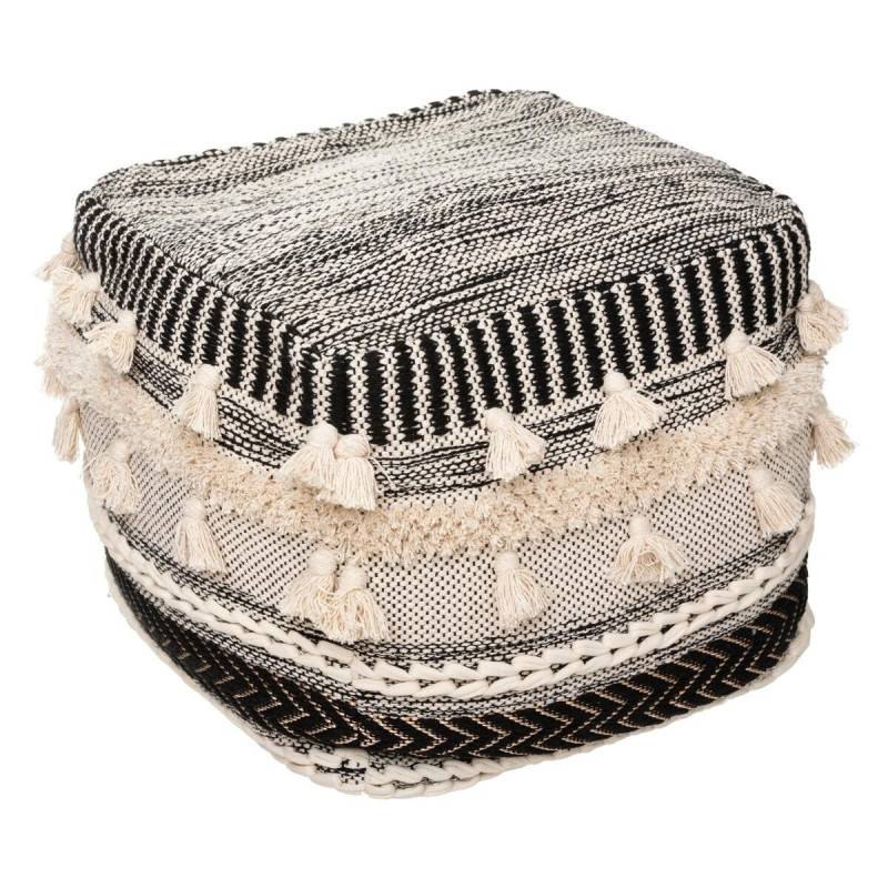 Pouf Lurex noir 45x45 cm Atmosphera - Imagen 1