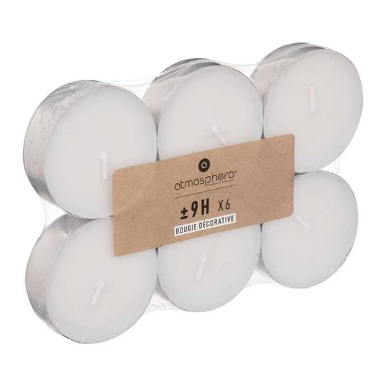 Lot de 6 Bougies Chauffe-Plat "Doxy" 5,8cm Blanc - Image 1