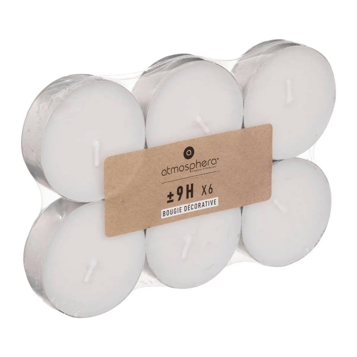 Lot de 6 Bougies Chauffe-Plat "Doxy" 5,8cm Blanc - Image 1