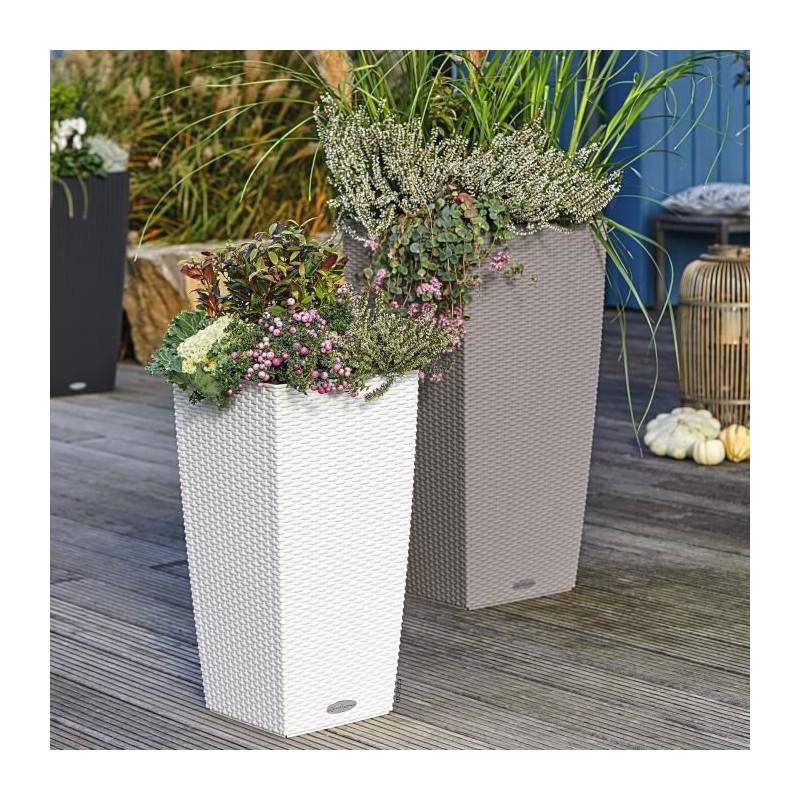Lechuza - Pot De Fleur Lechuza Cubico Cottage 40 - Kit Complet, Brun Sable - Imagen 5