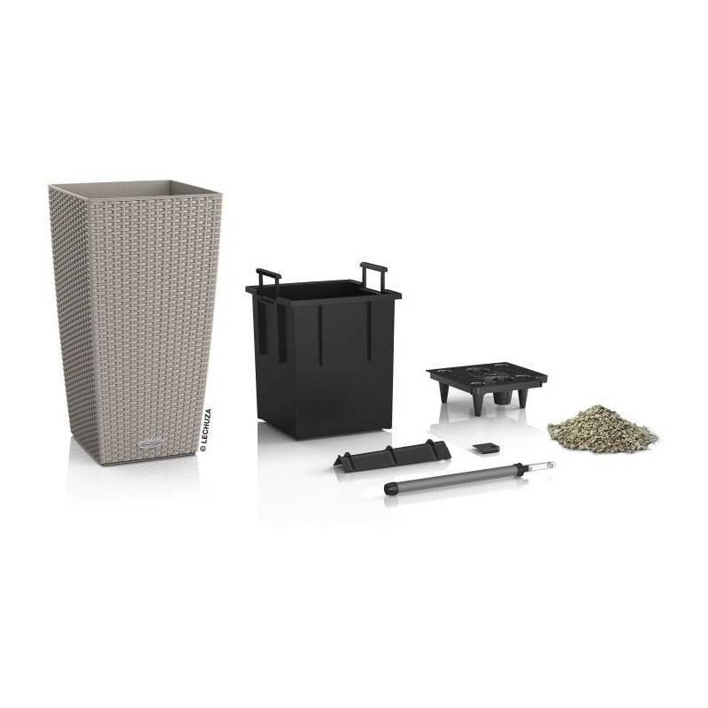 Lechuza - Pot De Fleur Lechuza Cubico Cottage 40 - Kit Complet, Brun Sable - Imagen 2