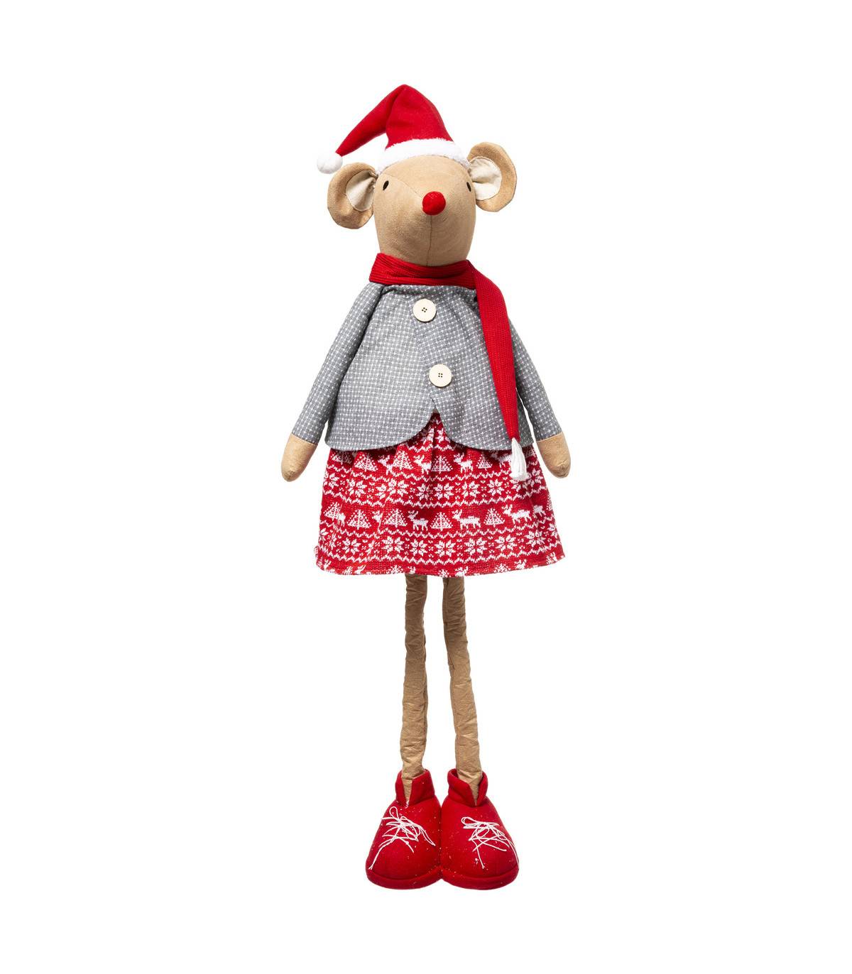 Fééric Lights & Christmas - Déco de Noël Souris téléscopique en habit de Noël  H maxi 106 cm - Imagen 2
