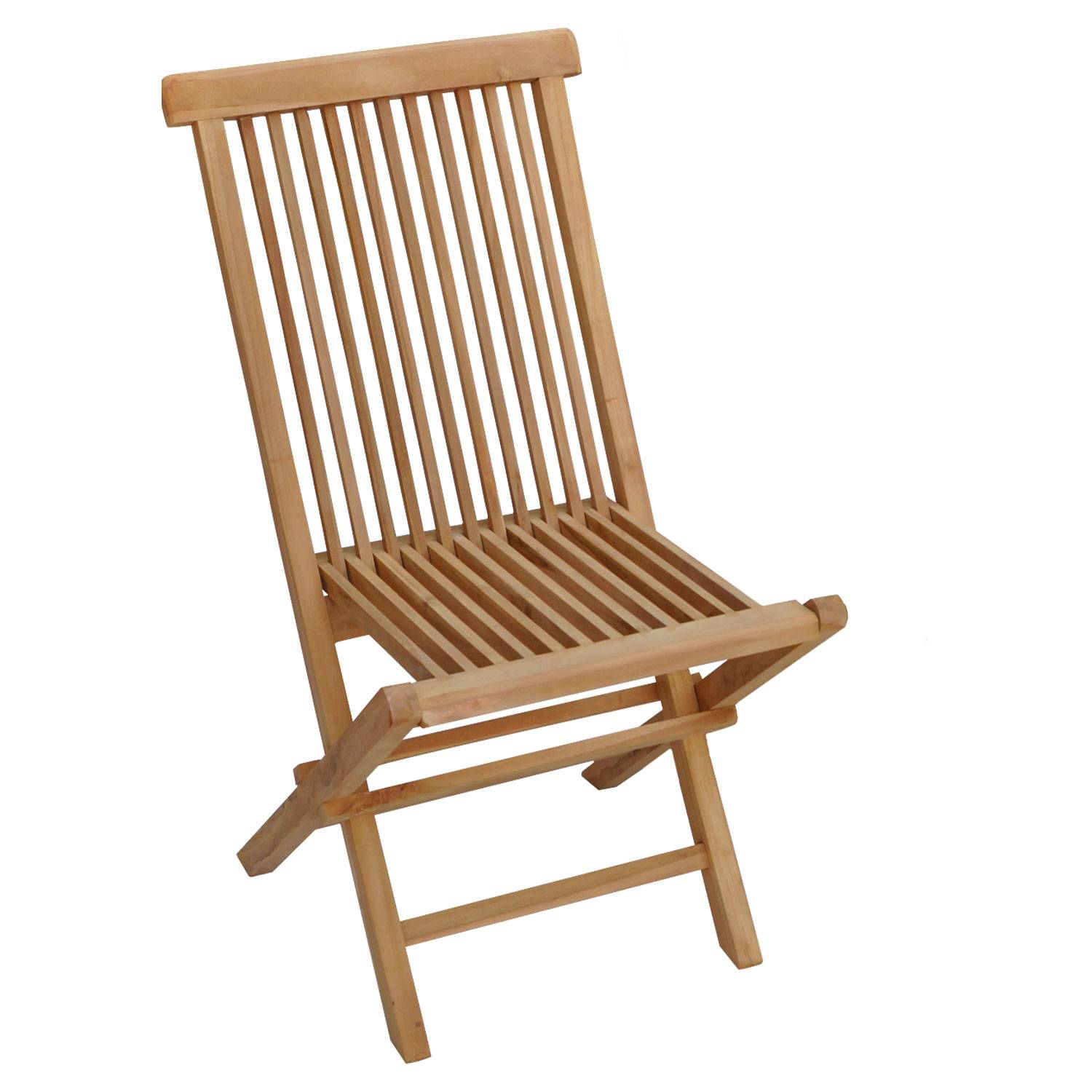 Salon de jardin en teck JAVA - table carrée et chaises pliantes - 8 places - HAPPY GARDEN - Imagen 5