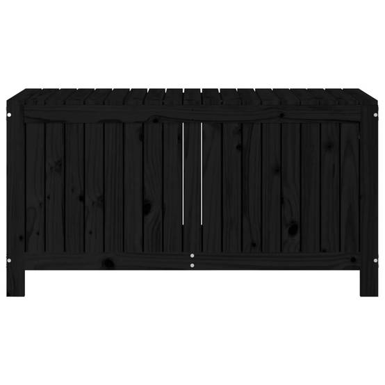 Coffre de Rangement Extérieur en Bois de Pin Massif avec Vérin Hydraulique pour Jardin Noir 121x55x64 cm – ComfortXL Outdoor Living - Image 6