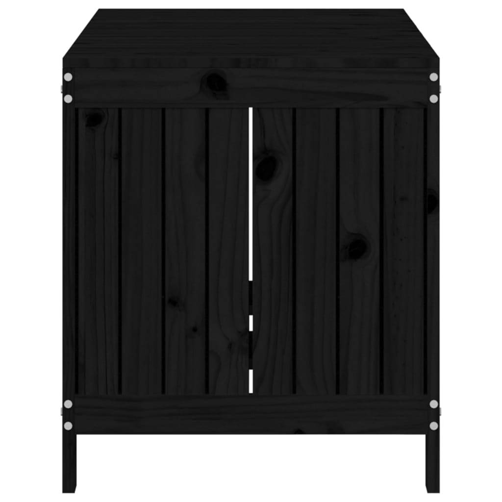 Coffre de Rangement Extérieur en Bois de Pin Massif avec Vérin Hydraulique pour Jardin Noir 121x55x64 cm – ComfortXL Outdoor Living - Image 7