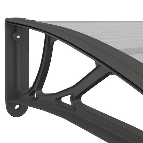 Store banne | Auvent de porte Noir 400x100 cm Polycarbonate Maison Chic - Image 6
