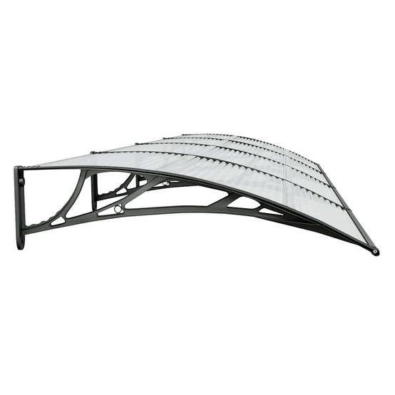 Store banne | Auvent de porte Noir 400x100 cm Polycarbonate Maison Chic - Image 5