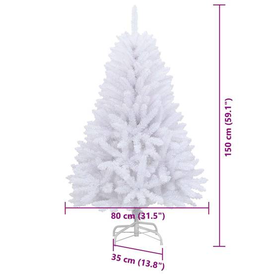 Vidaxl - Sapin de Noël Artificiel à Branches Articulées Blanc 150 cm vidaXL 3426586 - Image 3