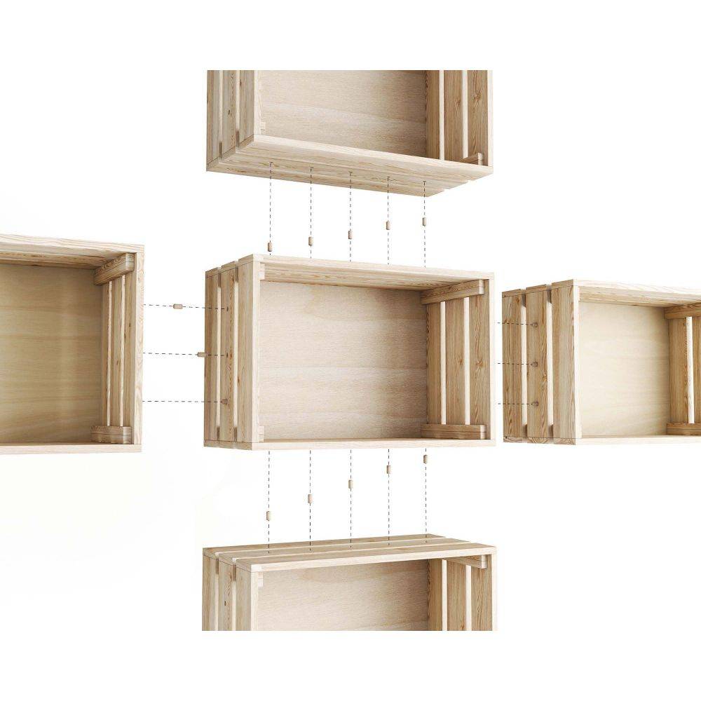Caisse en pin massif modulable Home box Petite - Imagen 4