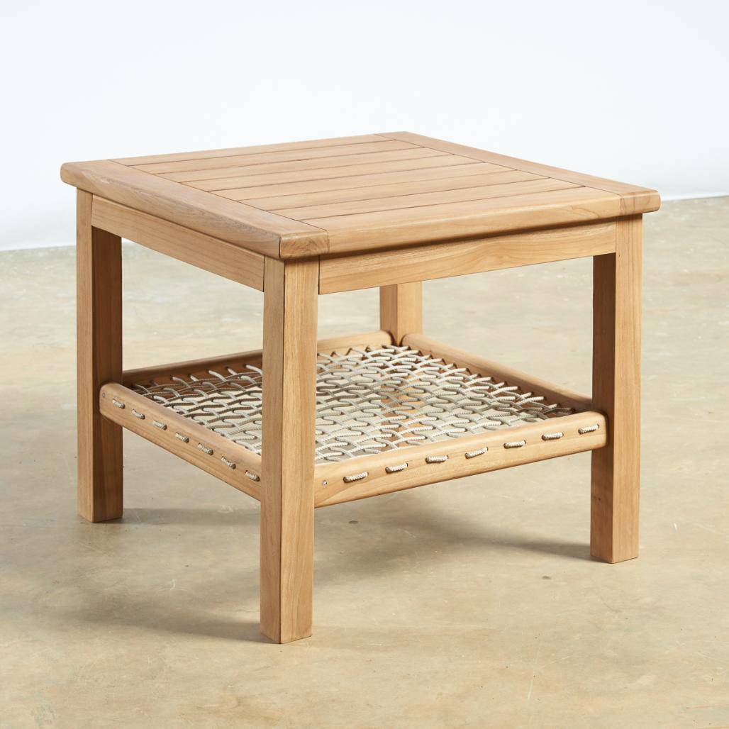 Table basse de jardin en teck 60 cm Leina - Image 3