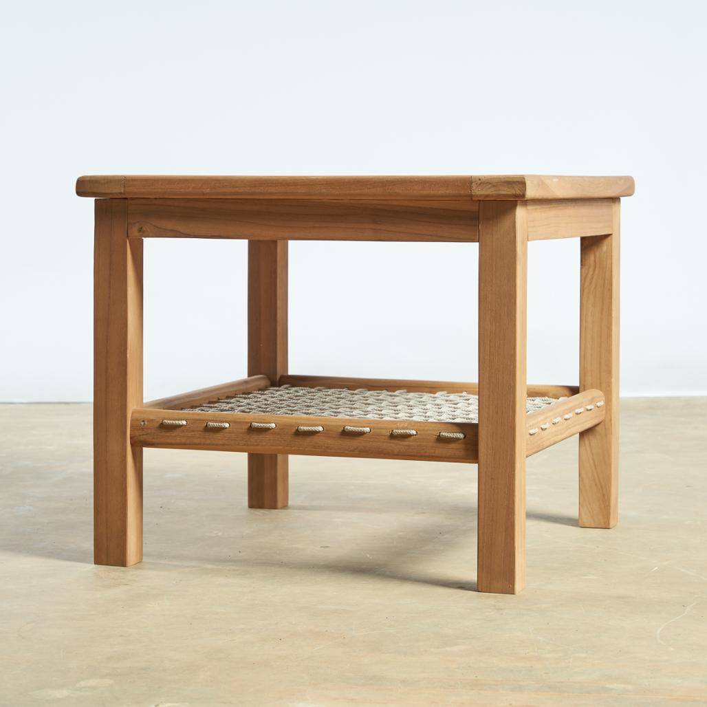 Table basse de jardin en teck 60 cm Leina - Image 9