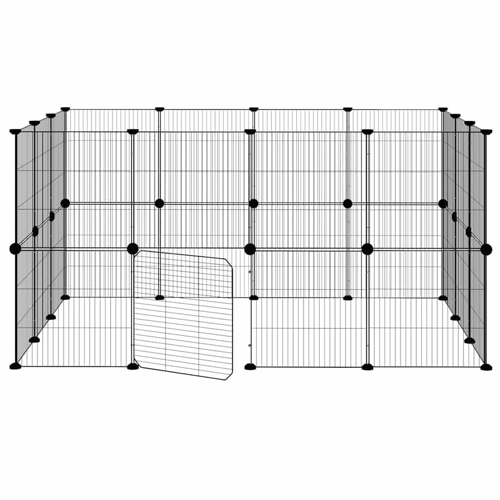 Vidaxl - Cage animaux de compagnie à 28 panneaux et porte Noir 140x105x70 cm vidaXL 3114044 - Imagen 6