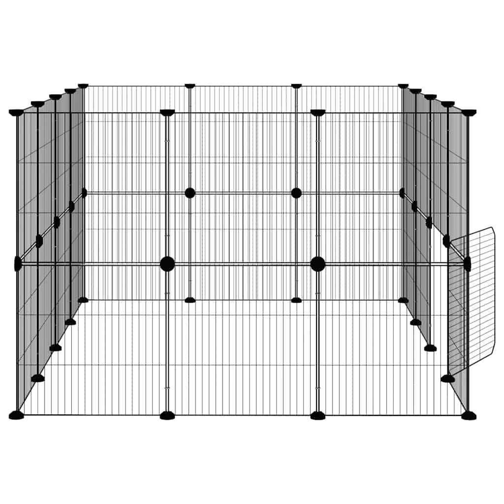 Vidaxl - Cage animaux de compagnie à 28 panneaux et porte Noir 140x105x70 cm vidaXL 3114044 - Imagen 7