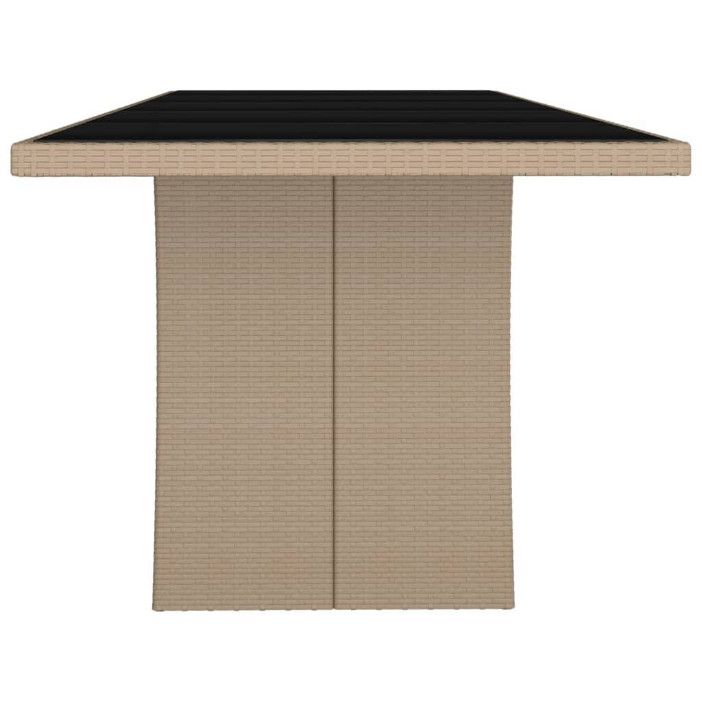 PANGIVO - Table de jardin verre trempé et résine tressée beige 240 x 90 x 75 cm - PANGIVO - Image 4