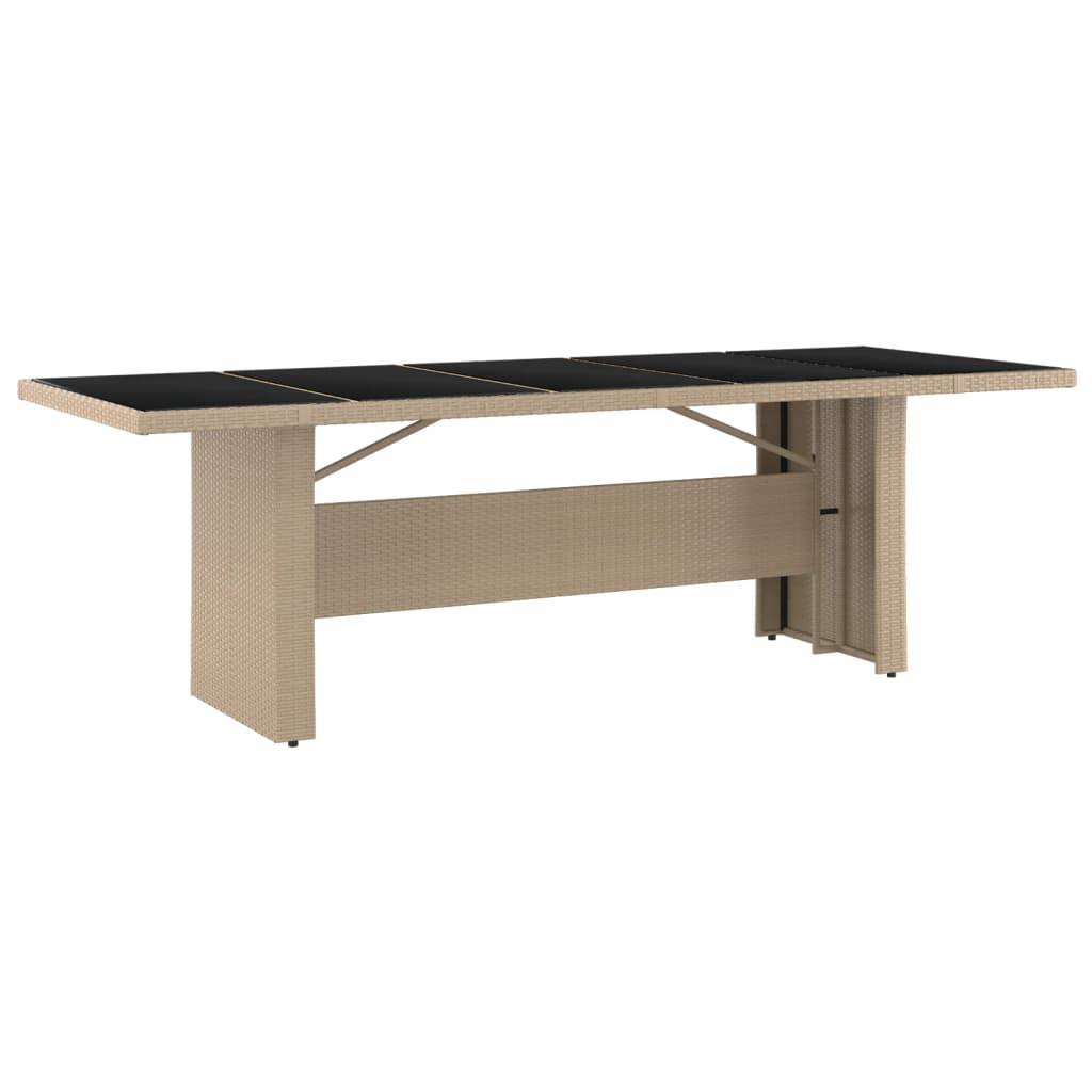PANGIVO - Table de jardin verre trempé et résine tressée beige 240 x 90 x 75 cm - PANGIVO - Image 2