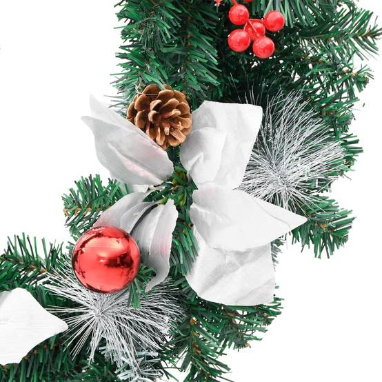 Vidaxl - Couronne de Noël avec lumières LED vert 60 cm PVC vidaXL 321516 - Image 3