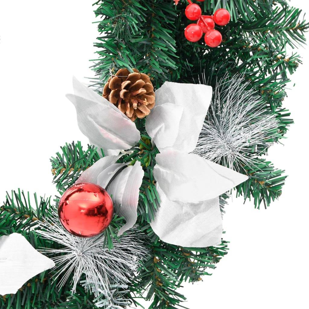 Vidaxl - Couronne de Noël avec lumières LED vert 60 cm PVC vidaXL 321516 - Image 3