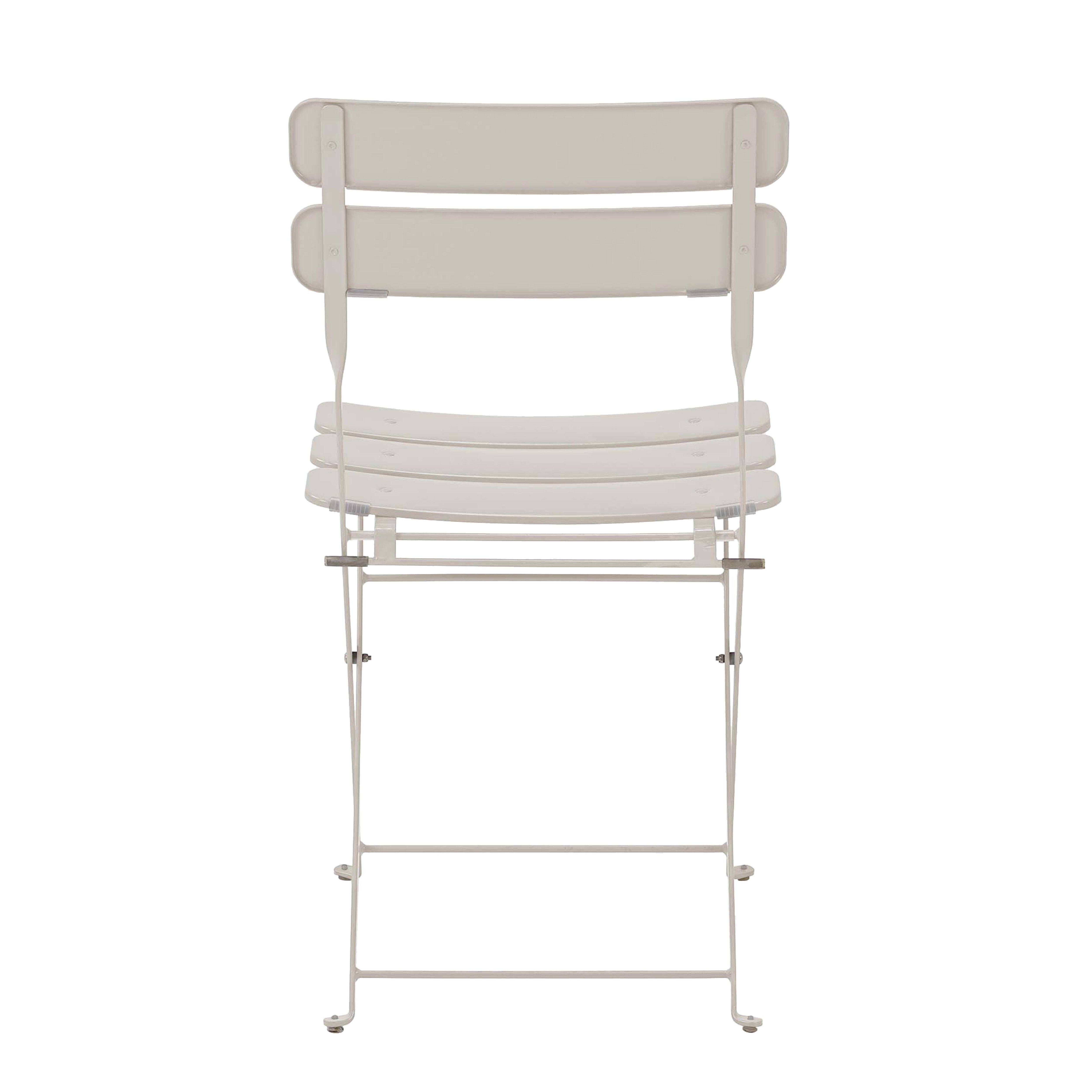 Oviala - Lot de deux chaises pliantes en acier beige clair Annecy - Oviala - Imagen 4