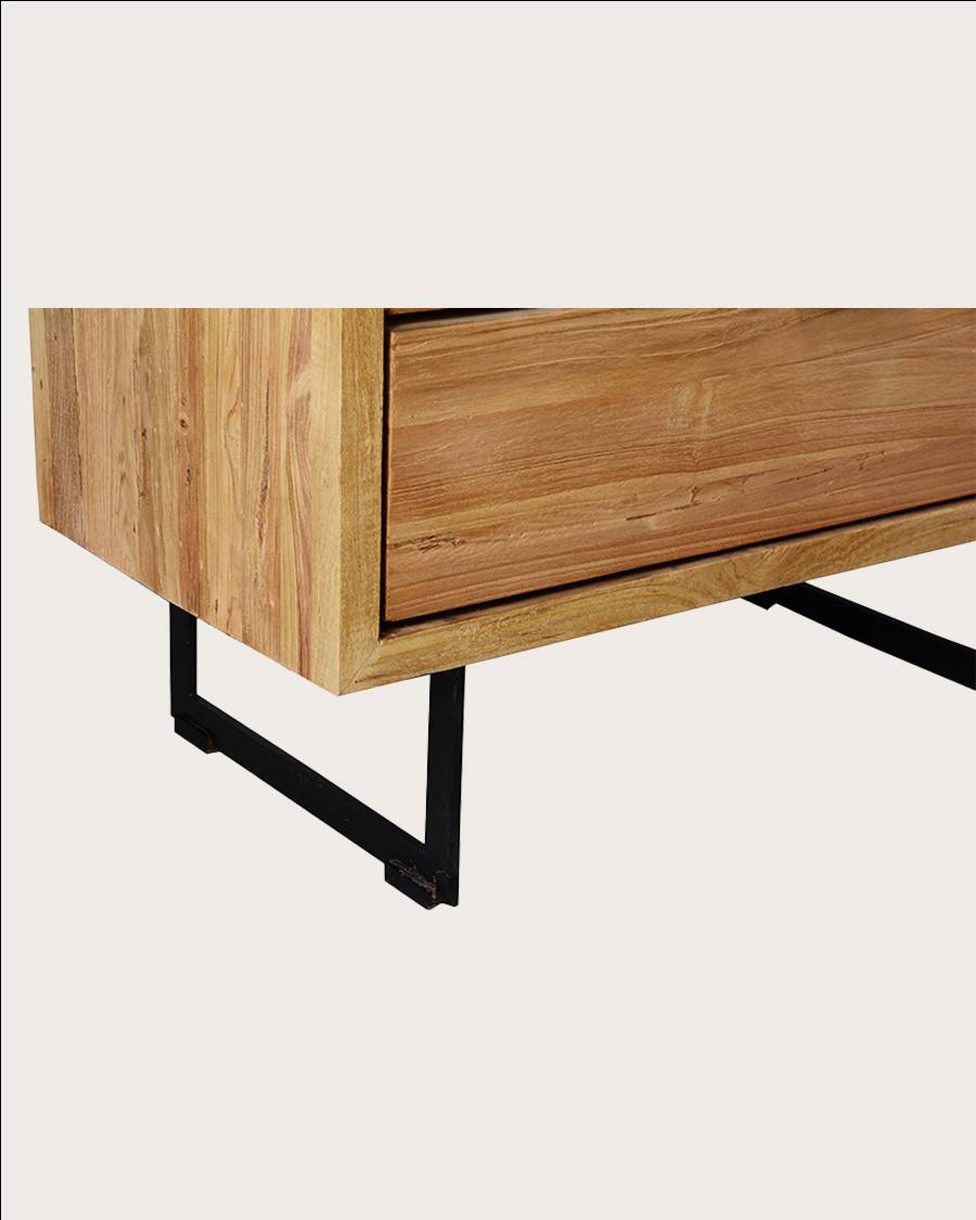 Lara- Armoire en bois massif de teck recyclé - UNIQKA - Imagen 10