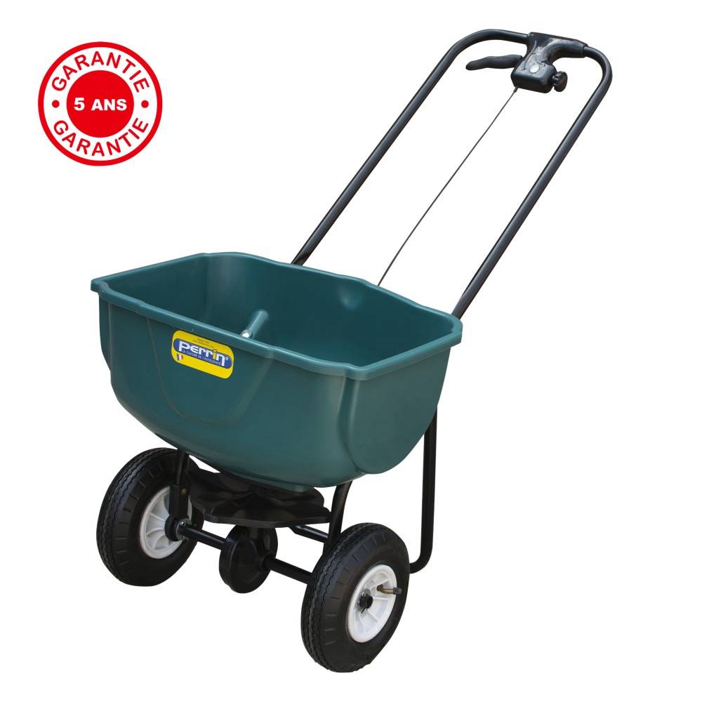 Outils Perrin - Epandeur à sel, épandeur à engrais, 27 litres roues gonflables, outil pour le déneigement Outils Perrin