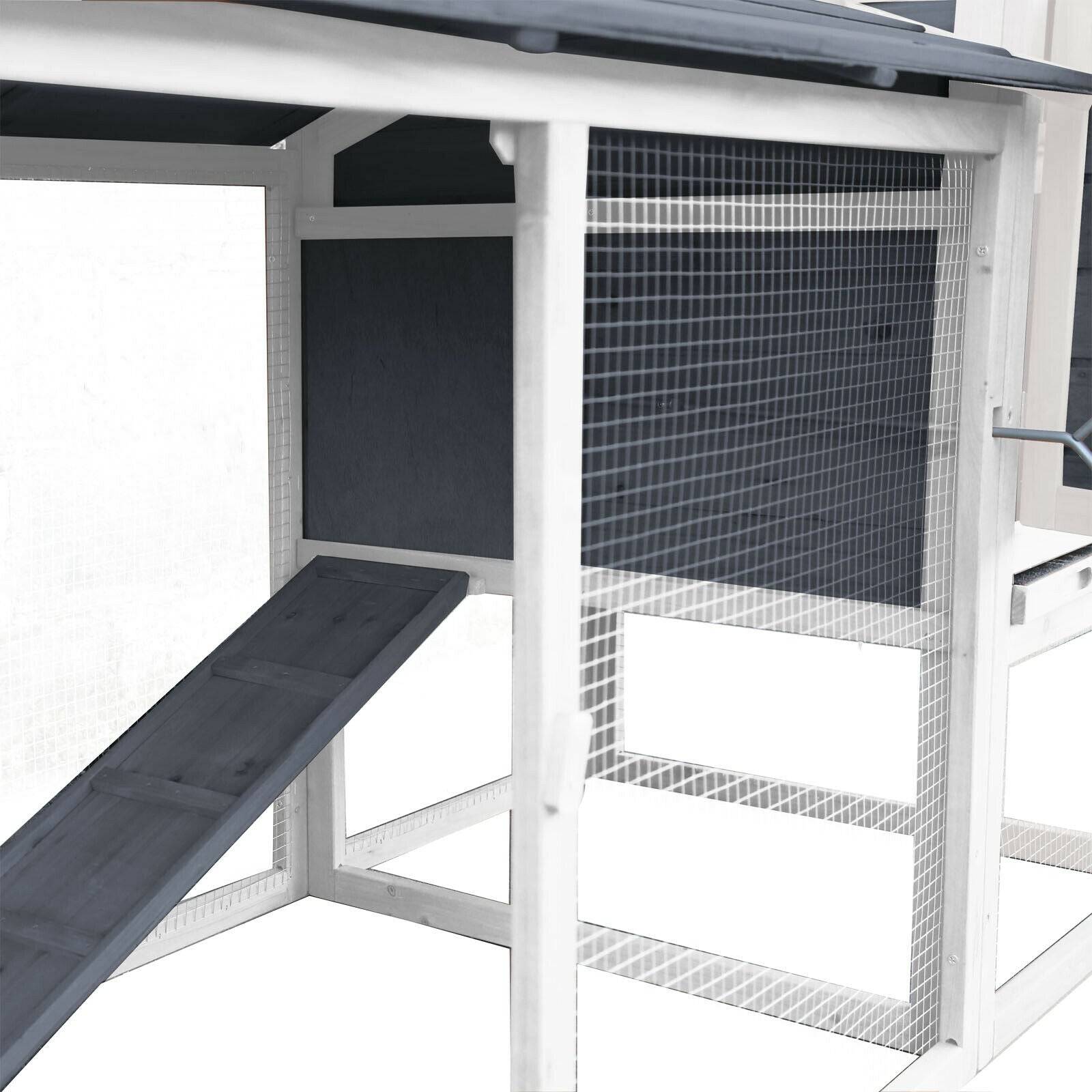 Helloshop26 - Poulailler clapier lapinière grand espace libre nichoir 204,2 cm gris - Imagen 3