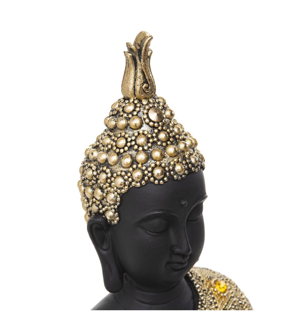 Statue décorative Bouddha assis en résine dorée H 34 cm - Imagen 2