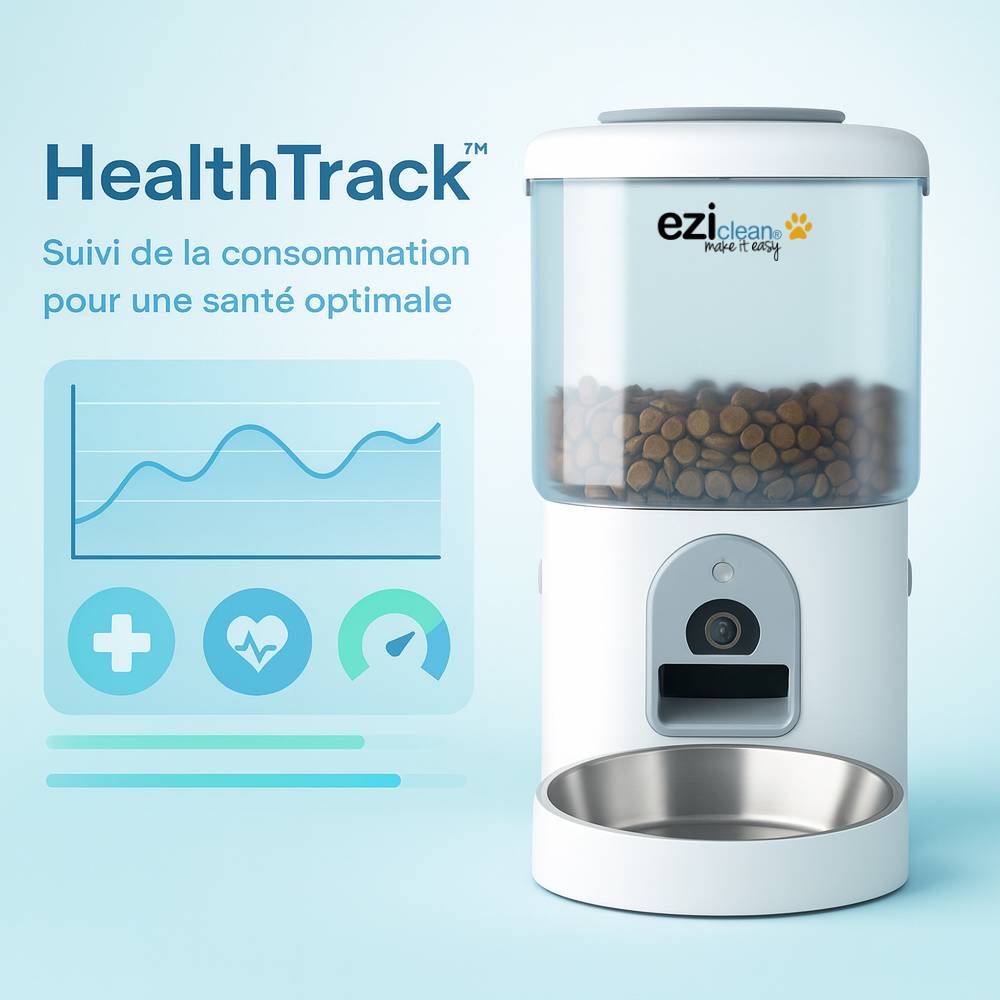 Distributeur de croquettes et fontaine pour chat et petit chien Eziclean® Nutribot Cam+ Max (2L/4L) - Image 4