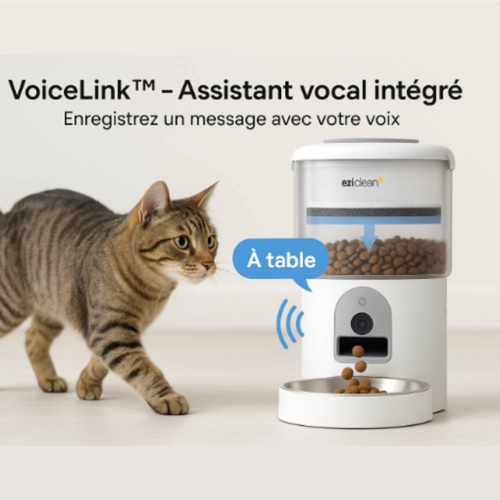 Distributeur de croquettes et fontaine pour chat et petit chien Eziclean® Nutribot Cam+ Max (2L/4L) - Image 6