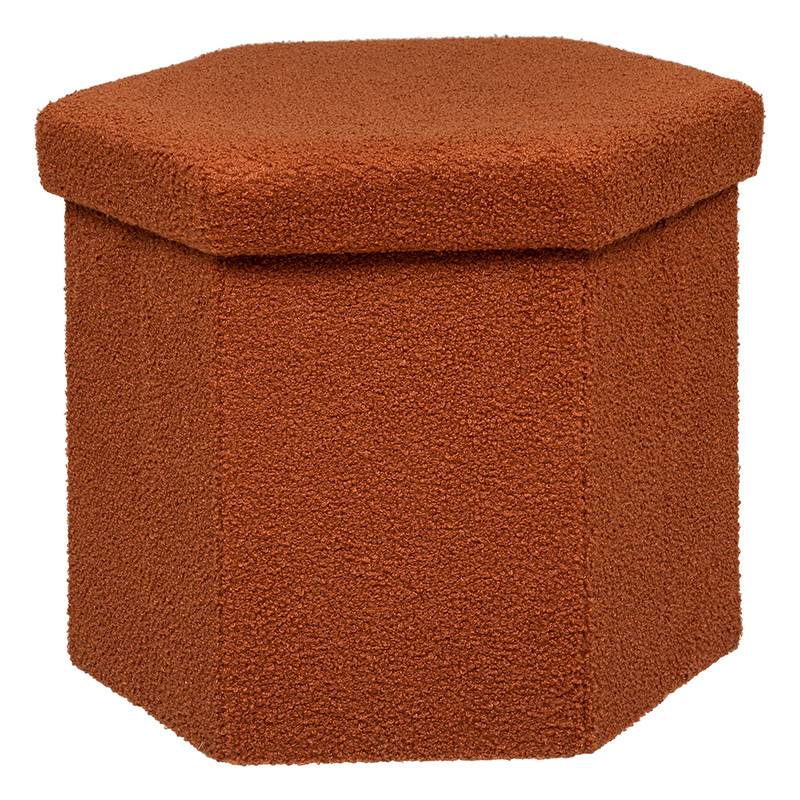 Pouf pliant hexa bouclette Jaiko ambre Atmosphera - Imagen 1