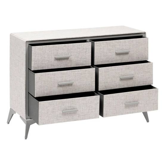 Commode 6 Tiroirs Paniers "Granite" 104cm Gris - Image 2