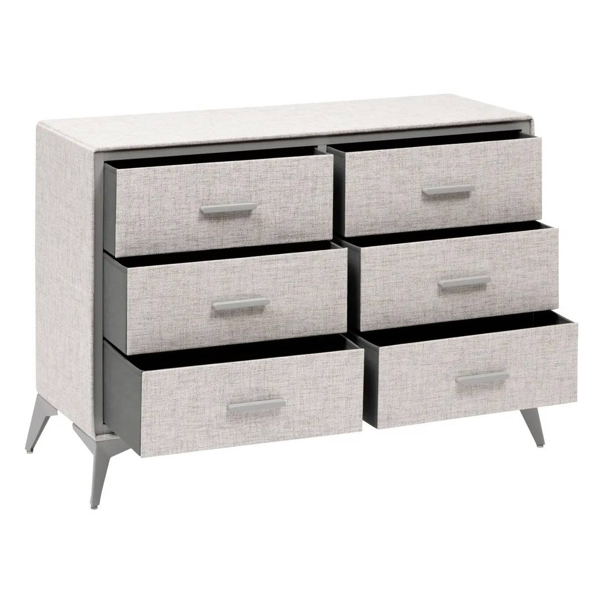 Commode 6 Tiroirs Paniers "Granite" 104cm Gris - Image 2