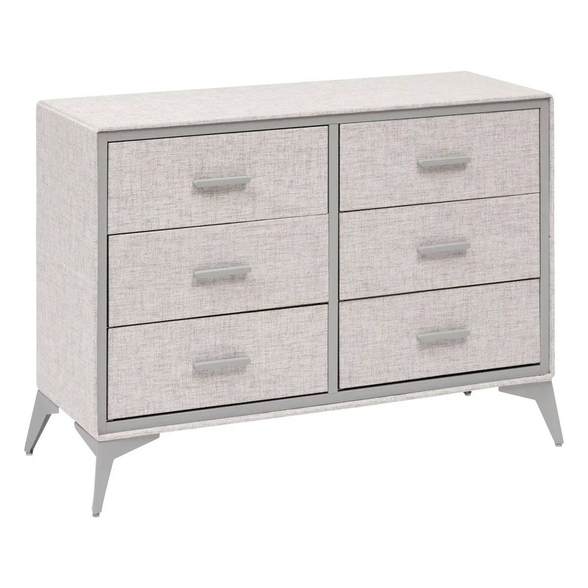 Commode 6 Tiroirs Paniers "Granite" 104cm Gris - Image 1