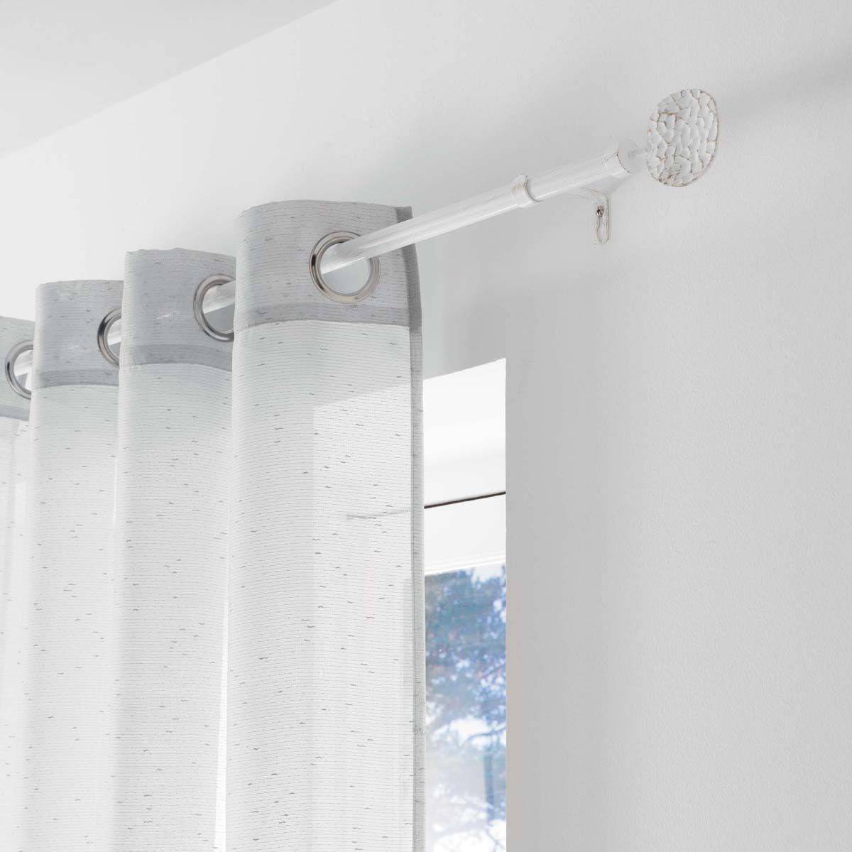 Kit Tringle Déco Extensible "Bullette" 120-210cm Blanc - Image 2