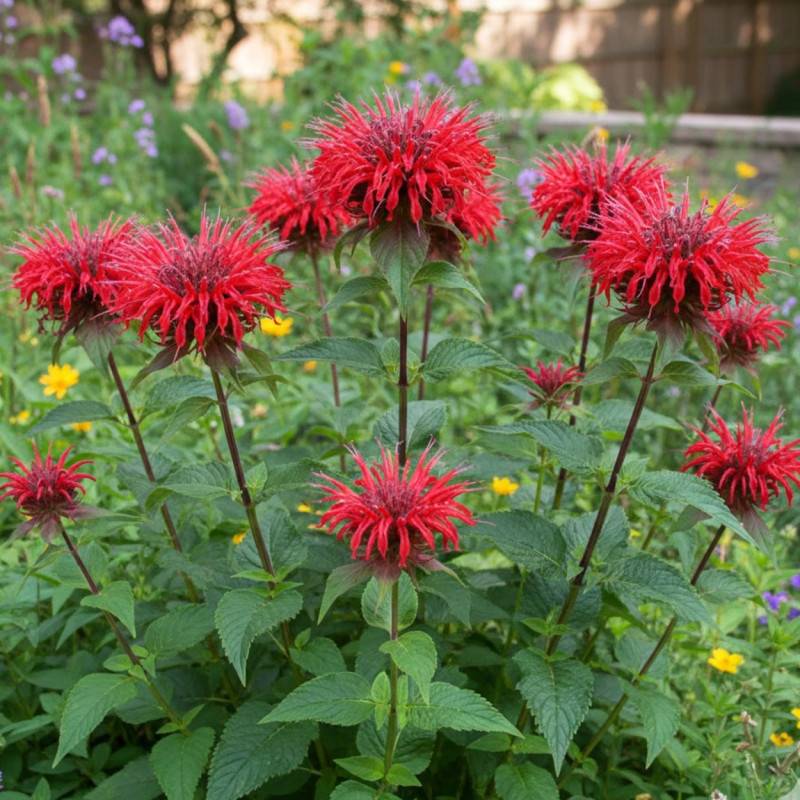 Monarde Cambridge Scarlet à fleurs Rose/ - feuillage Caduc - Godet - 5/20 cm