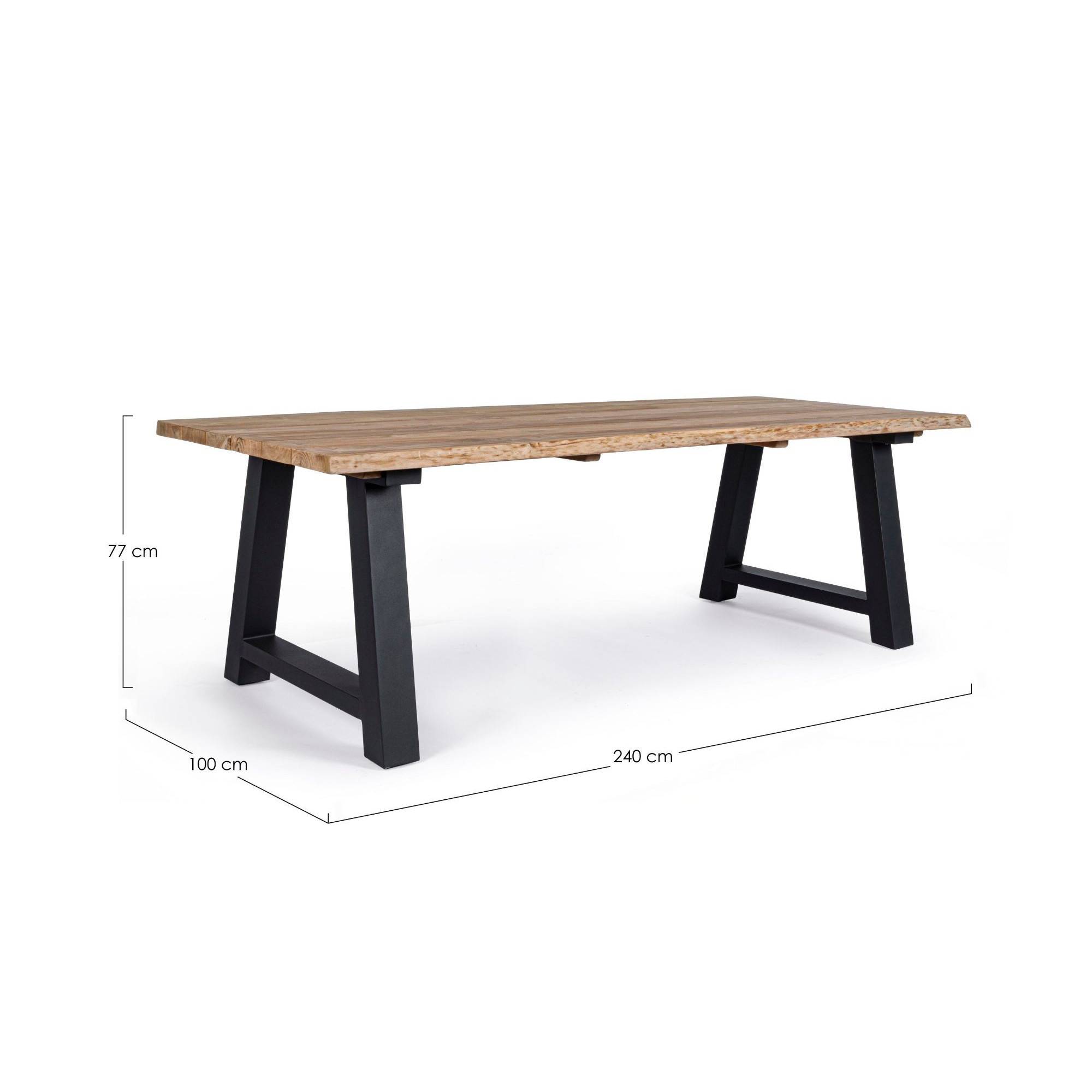 Autre - Table de jardin en teck et métal anthracite L240 10 places - MATALA - Image 8