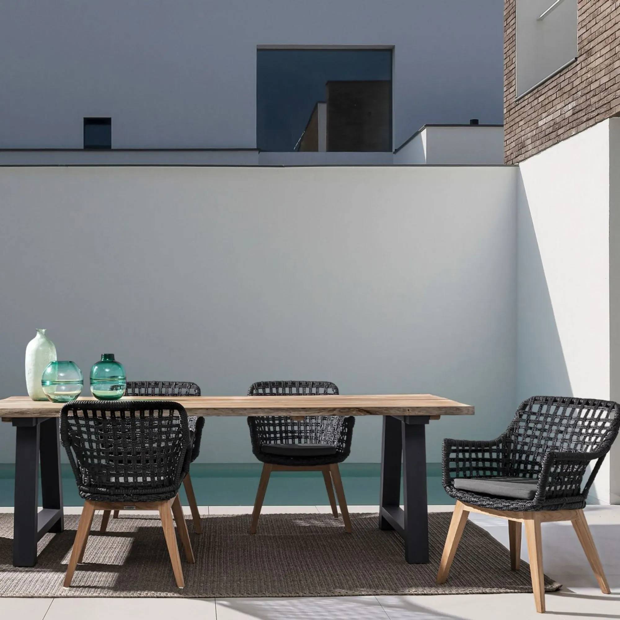 Autre - Table de jardin en teck et métal anthracite L240 10 places - MATALA - Image 3