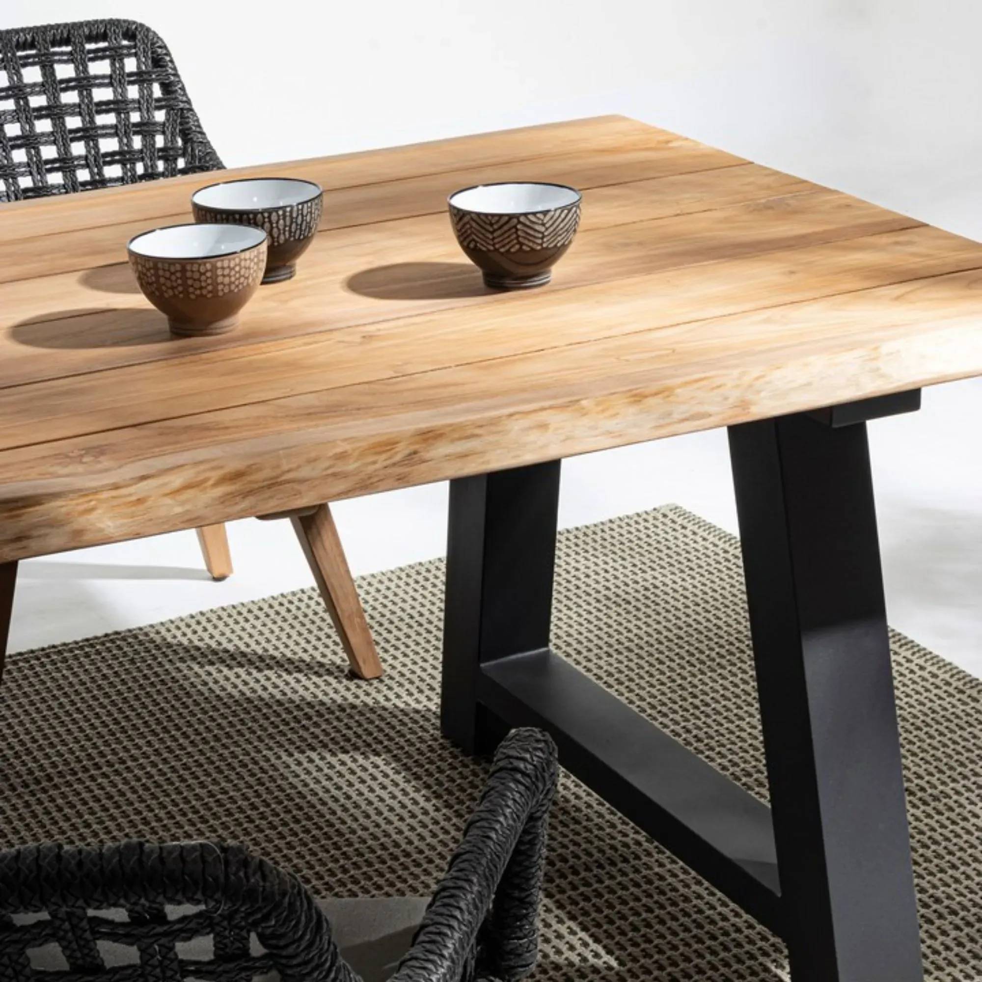 Autre - Table de jardin en teck et métal anthracite L240 10 places - MATALA - Image 4
