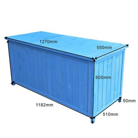 Coffre de rangement en bois bleu 0,70 m² - Imagen 9