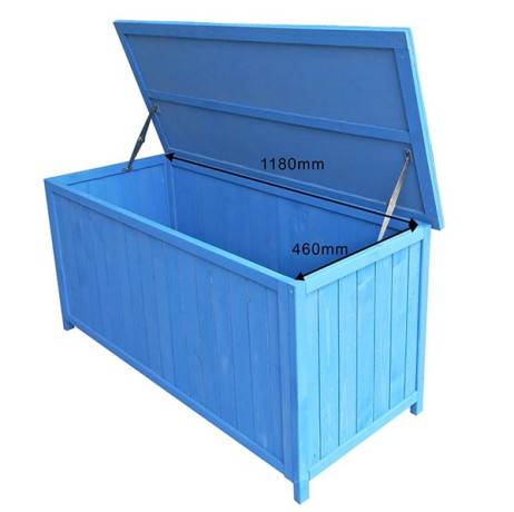 Coffre de rangement en bois bleu 0,70 m² - Imagen 8