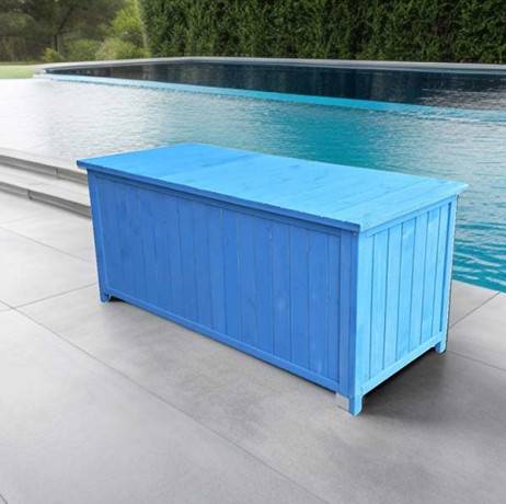 Coffre de rangement en bois bleu 0,70 m² - Imagen 5