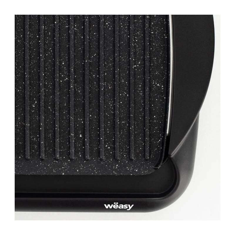 Weasy Sto52 Plancha éléctrique 2000w - Plaque Effet Pierre - 52x27cm - Température Réglable - Revetement Anti-adhésif - Bac - Imagen 4