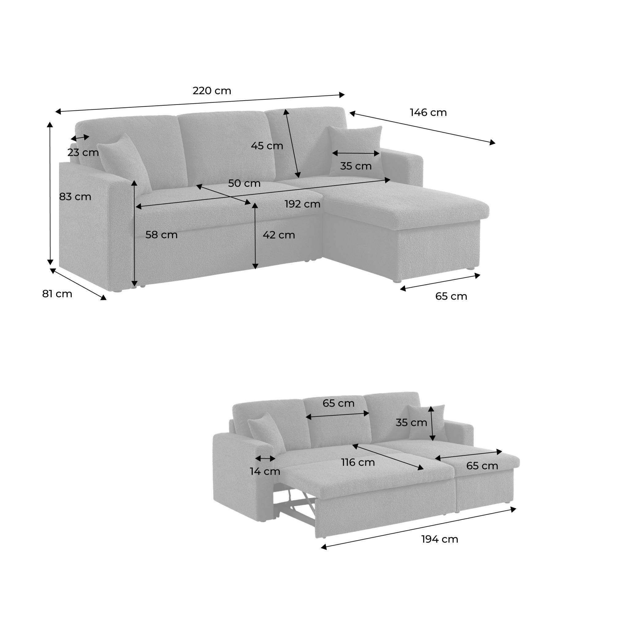 sweeek - Canapé d'angle convertible en velours gris foncé 3 places. fauteuil d'angle réversible coffre rangement lit modulable  | sweeek - Image 4