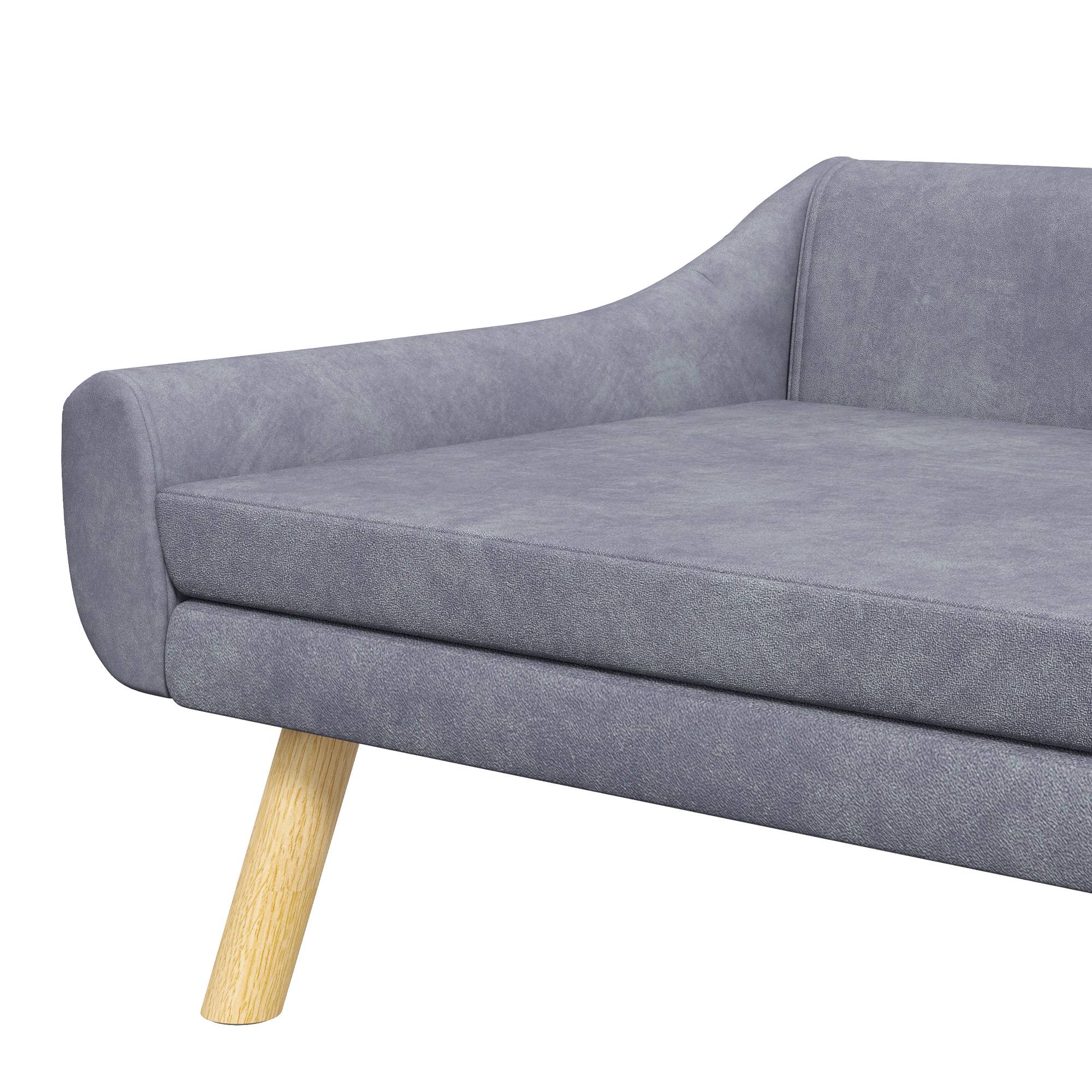 ComfortXL - Canapé pour chien bois de pin 102 x 58,5 x 42,5 cm gris pour intérieur coussin amovible doux et stable - Image 9